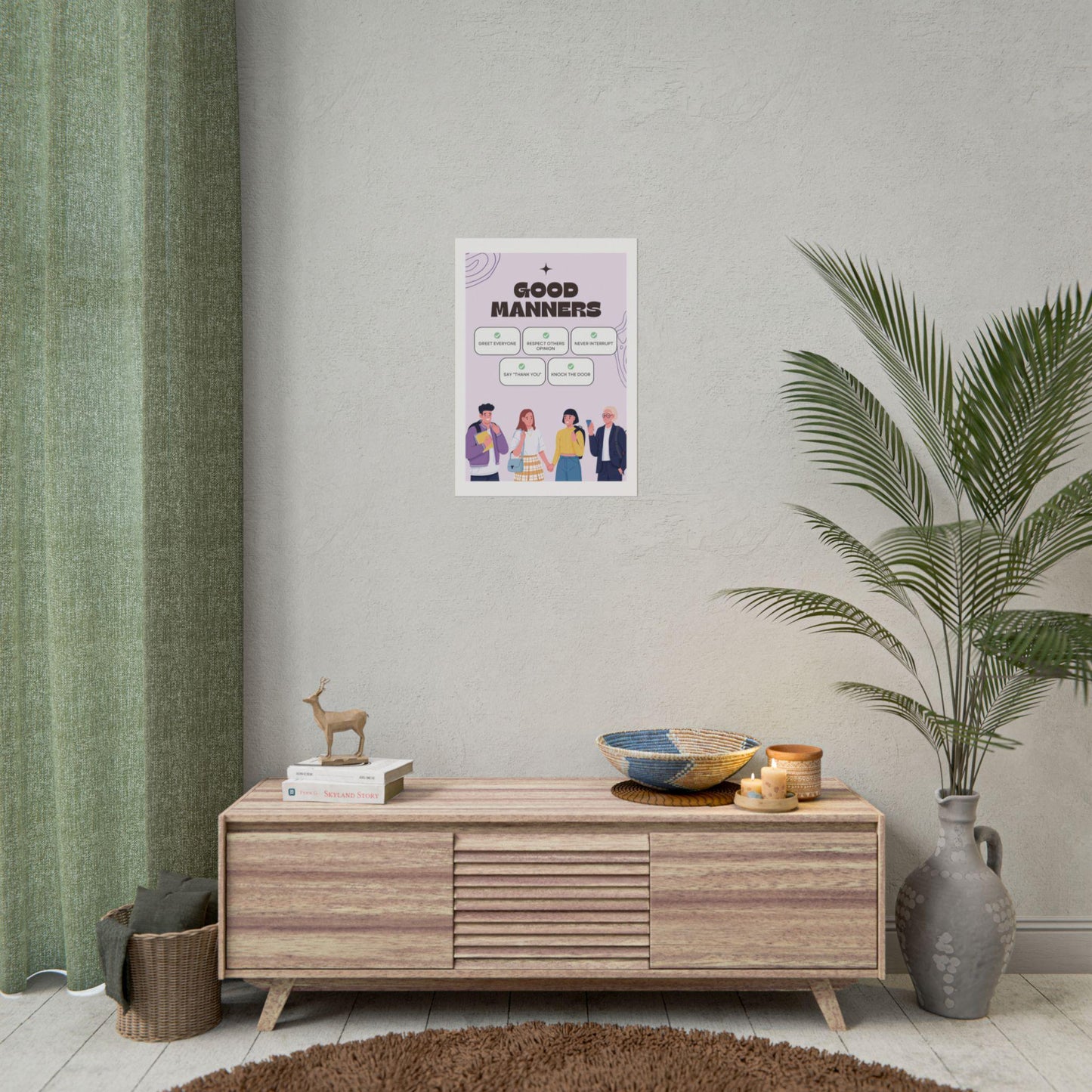 Good manners rolled poster | etiquette tips classroom decor | kids learning posters
