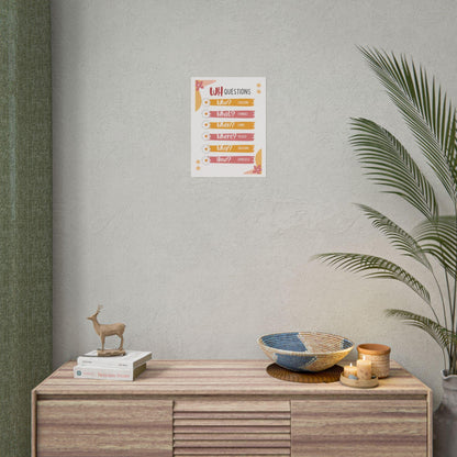 Wh questions classroom poster rolled posters | educational grammar chart | kids learning posters