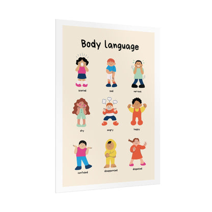 Body language kids emotions rolled poster | classroom behavior chart | kids learning posters