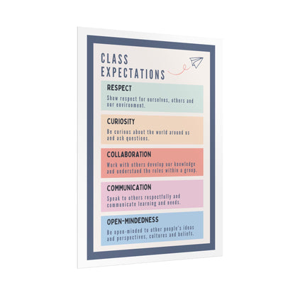 Class expectations poster rolled posters | classroom rules wall art | kids learning posters