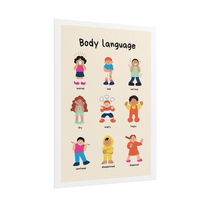 Body language kids emotions rolled poster | classroom behavior chart | kids learning posters