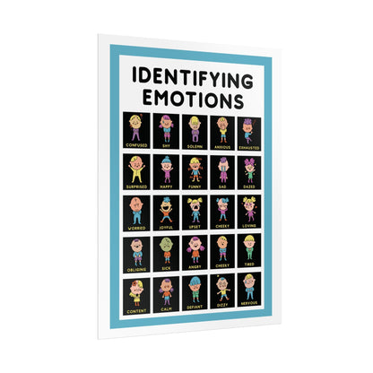Identifying emotions rolled poster | emotions chart educational wall art