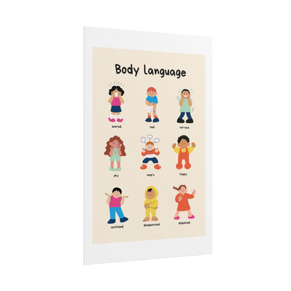 Body language kids emotions rolled poster | classroom behavior chart | kids learning posters