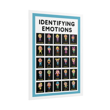 Identifying emotions rolled poster | emotions chart educational wall art