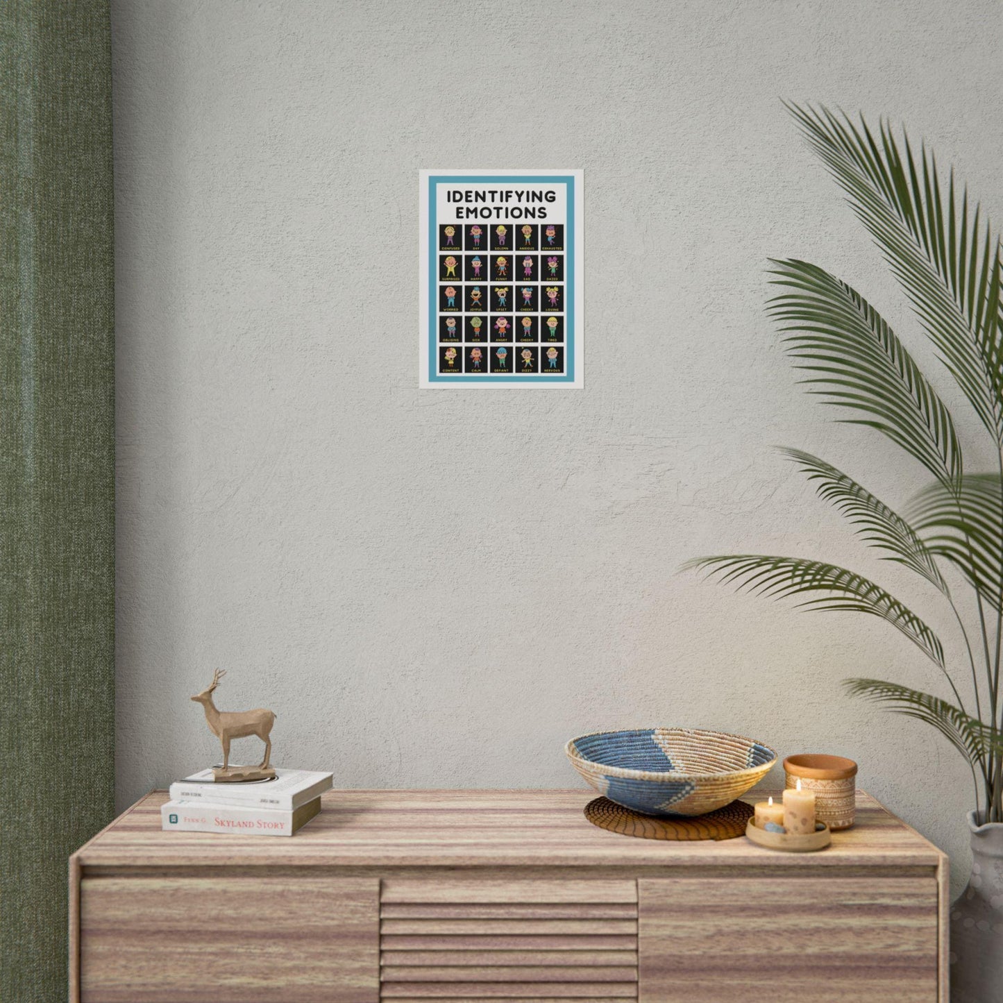 Identifying emotions rolled poster | emotions chart educational wall art