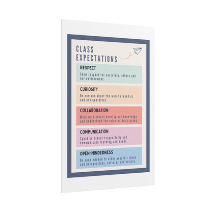 Class expectations poster rolled posters | classroom rules wall art | kids learning posters