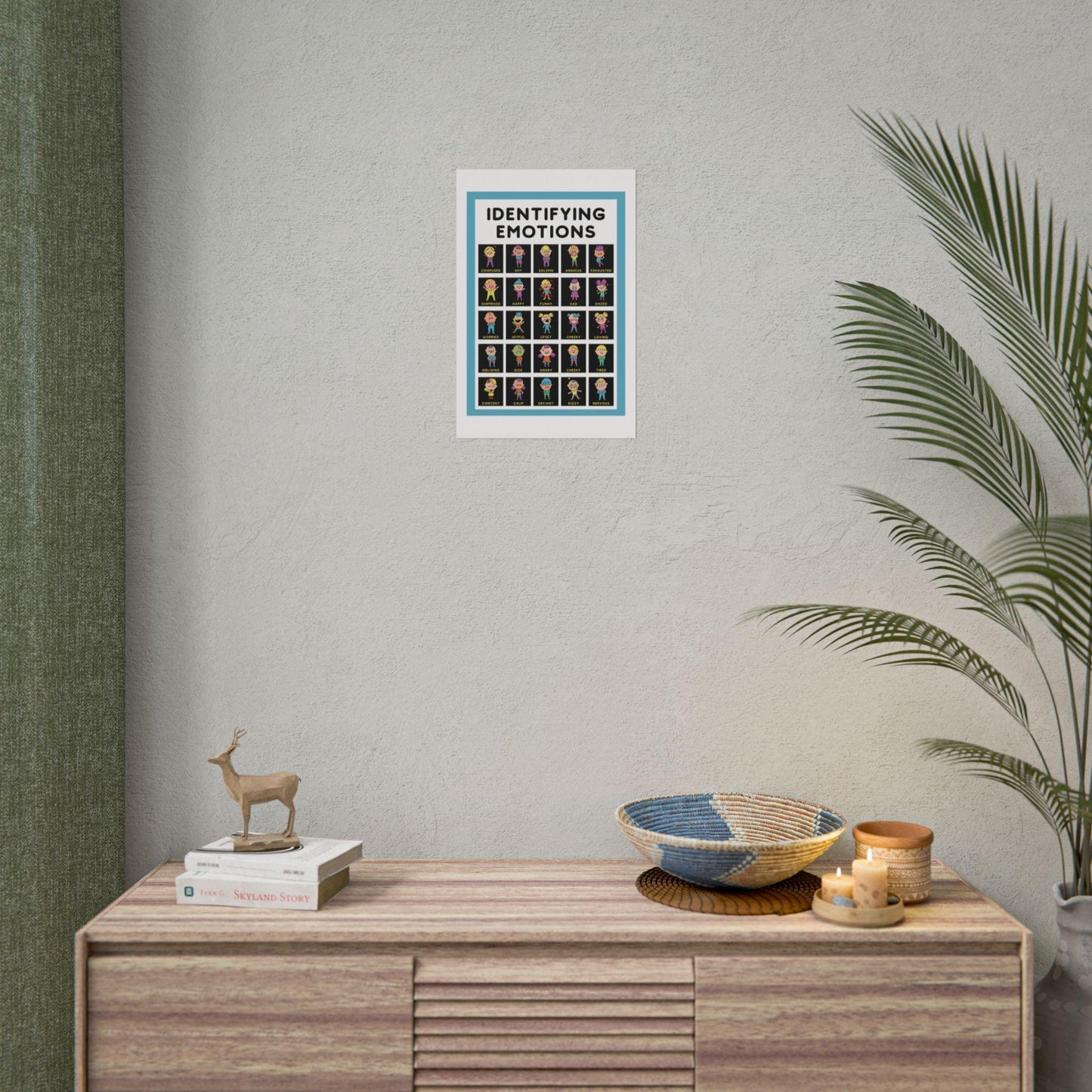 Identifying emotions rolled poster | emotions chart educational wall art