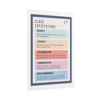 Class expectations poster rolled posters | classroom rules wall art | kids learning posters
