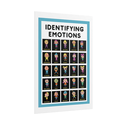 Identifying emotions rolled poster | emotions chart educational wall art