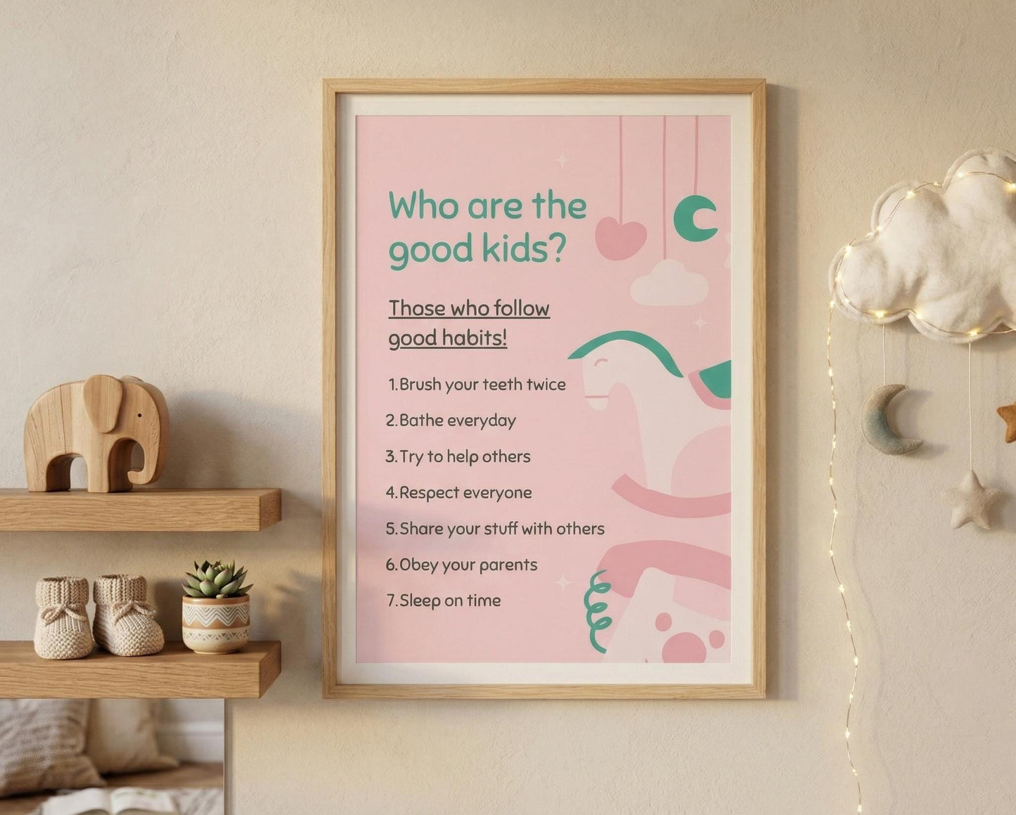 Kids Good Habits Poster, Daily Routine Chart, Toddler Checklist (Digital Download)