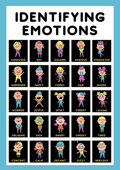 Kids Emotions Poster, Montessori Toddler Learning Art, Calm Down Corner Decor (Digital Download)