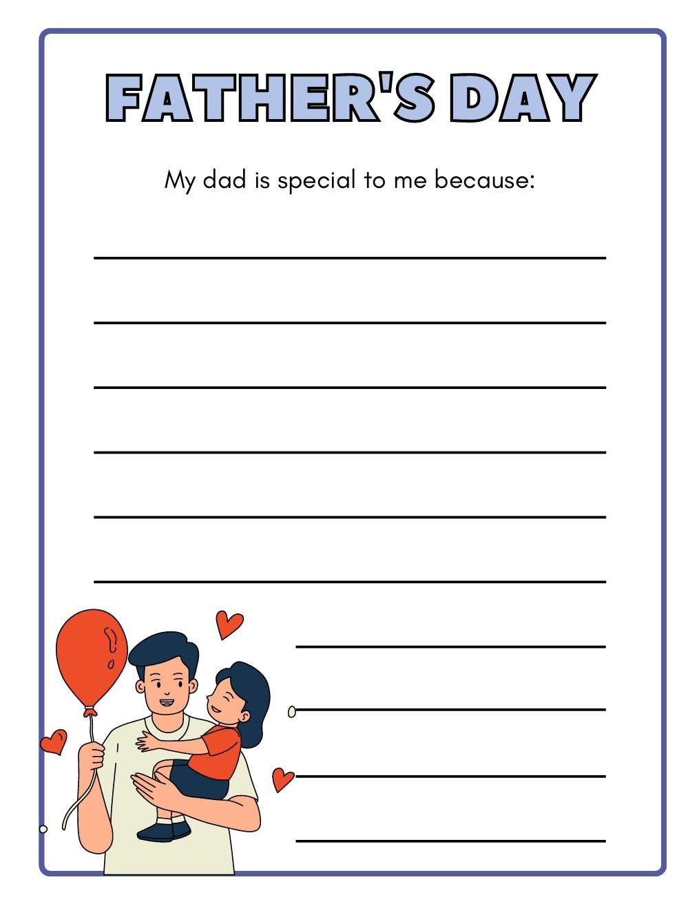 Preschool Mother's Day Father's Day Worksheets, Footprint Art, Report Card (Digital Download)