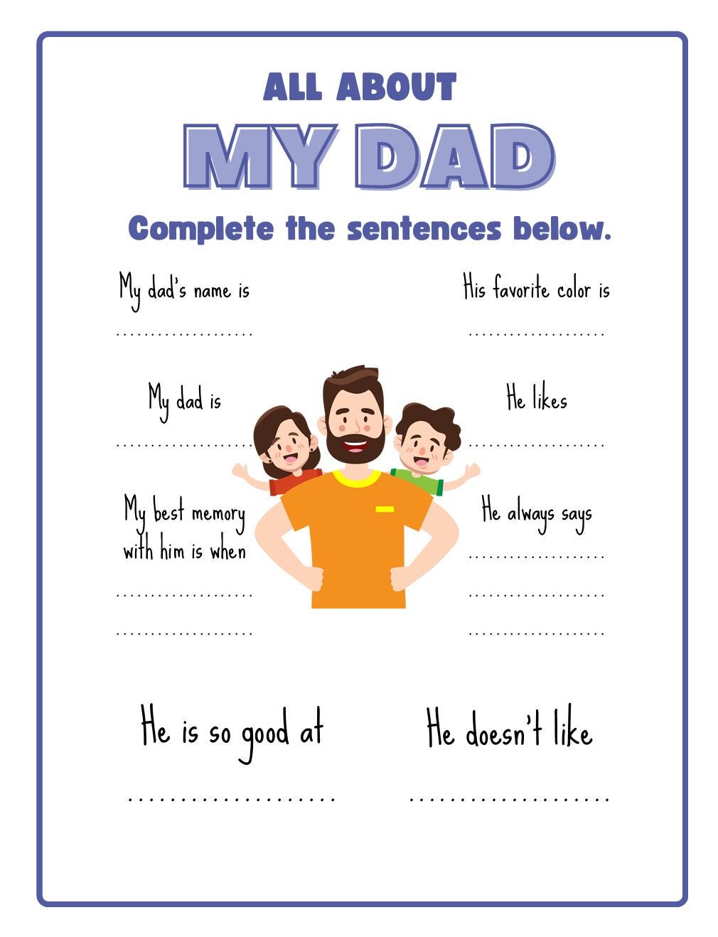 Preschool Mother's Day Father's Day Worksheets, Footprint Art, Report Card (Digital Download)