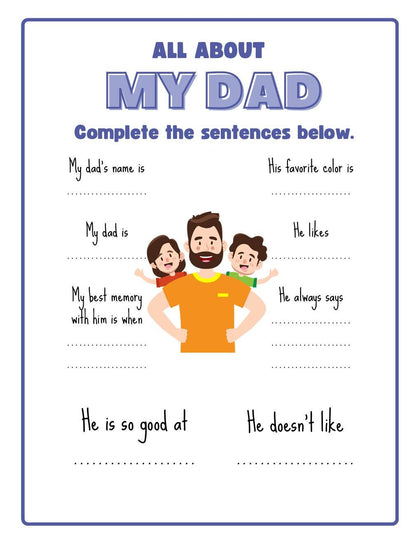 Preschool Mother's Day Father's Day Worksheets, Footprint Art, Report Card (Digital Download)