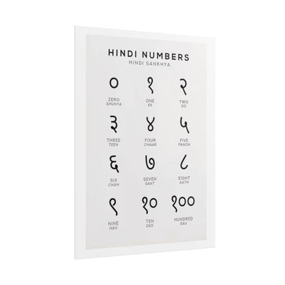 Hindi numbers poster, devanagari script learning print, bilingual nursery art (digital download)