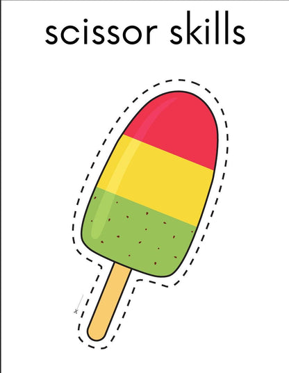 Kids Scissor Skills Activity Book, Preschool Cutting Practice, Fine Motor Worksheets (Digital Download)