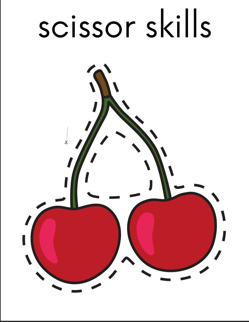 Kids Scissor Skills Activity Book, Preschool Cutting Practice, Fine Motor Worksheets (Digital Download)