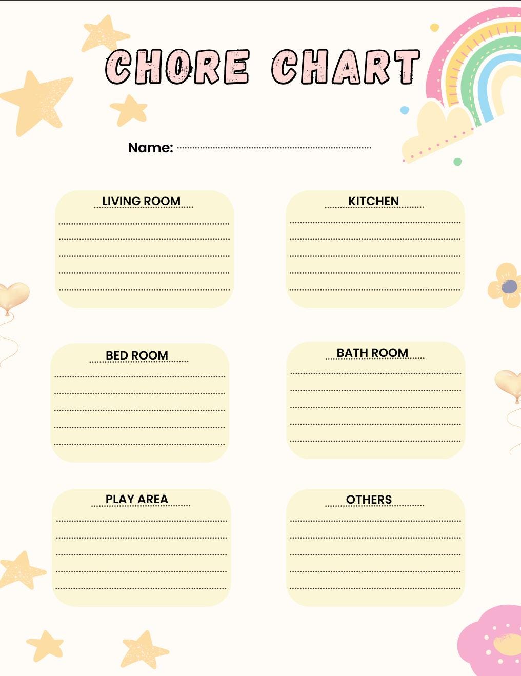 Kids Chore Chart & Daily Routine Worksheets, Toddler Responsibility Visual Schedule (Digital Download)