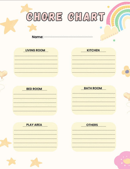 Kids Chore Chart & Daily Routine Worksheets, Toddler Responsibility Visual Schedule (Digital Download)