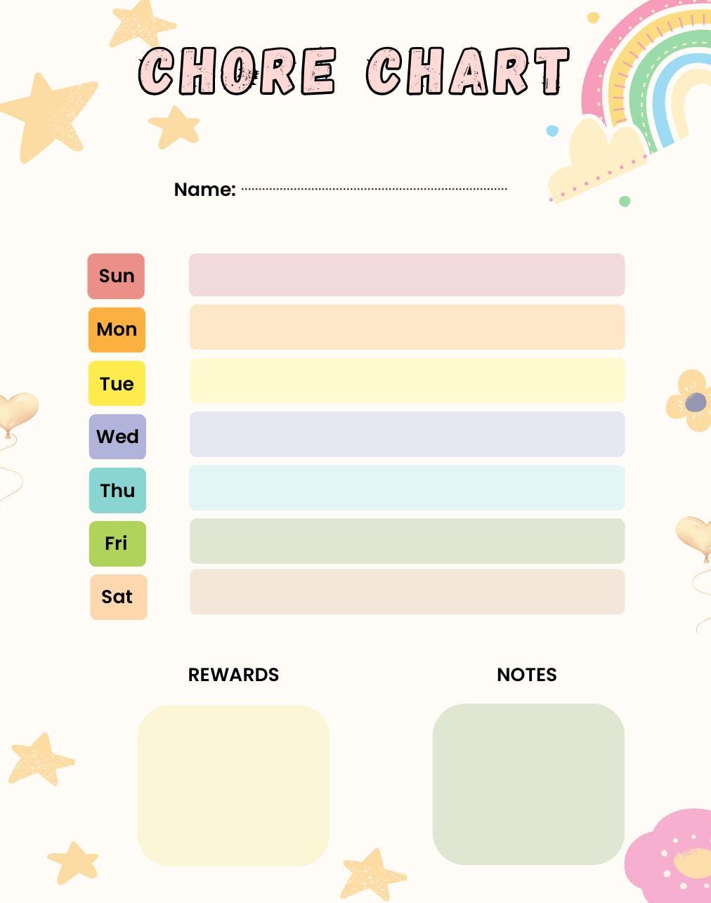 Kids Chore Chart & Daily Routine Worksheets, Toddler Responsibility Visual Schedule (Digital Download)