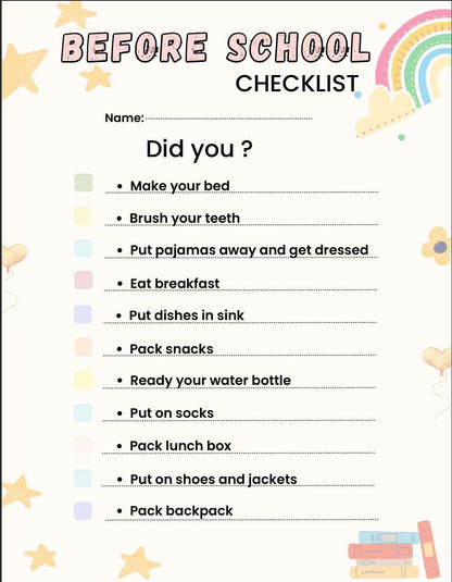 Kids Chore Chart & Daily Routine Worksheets, Toddler Responsibility Visual Schedule (Digital Download)