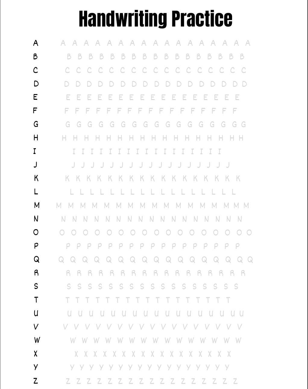Alphabet Tracing Worksheets Mega Bundle, Preschool Handwriting Practice (Digital Download)