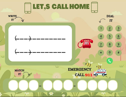 Preschool Phone Number and Address Worksheets, Safety Activity (Digital Download)