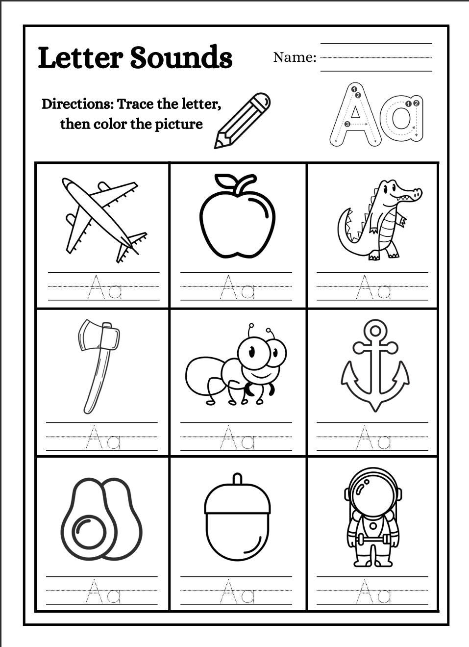 Alphabet Tracing Worksheets Mega Bundle, Preschool Handwriting Practice (Digital Download)