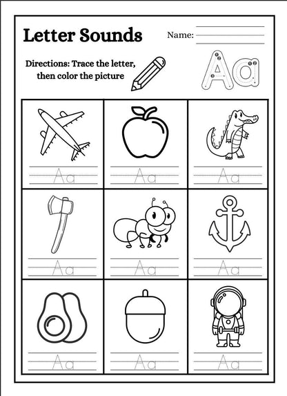 Alphabet Tracing Worksheets Mega Bundle, Preschool Handwriting Practice (Digital Download)