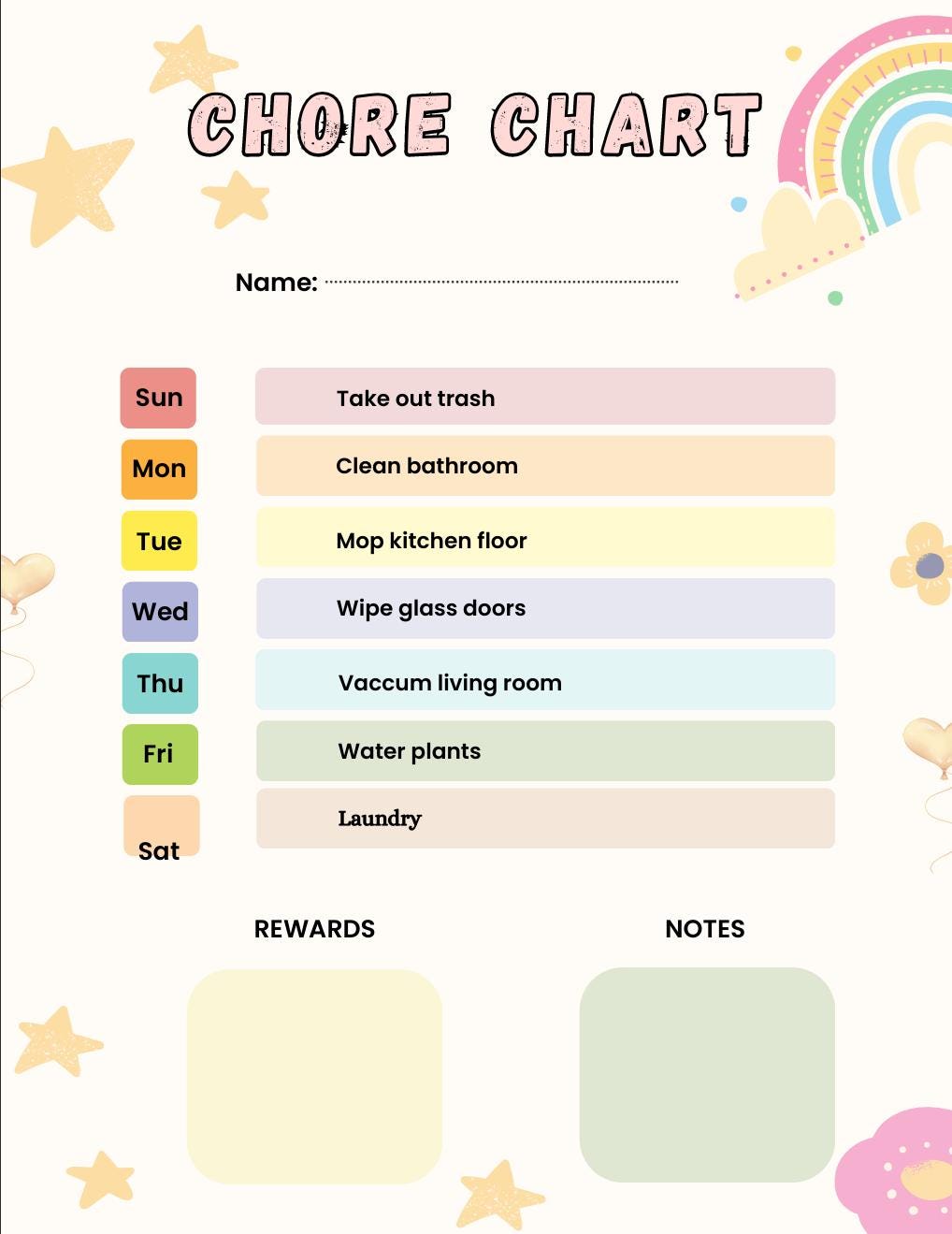 Kids Chore Chart & Daily Routine Worksheets, Toddler Responsibility Visual Schedule (Digital Download)