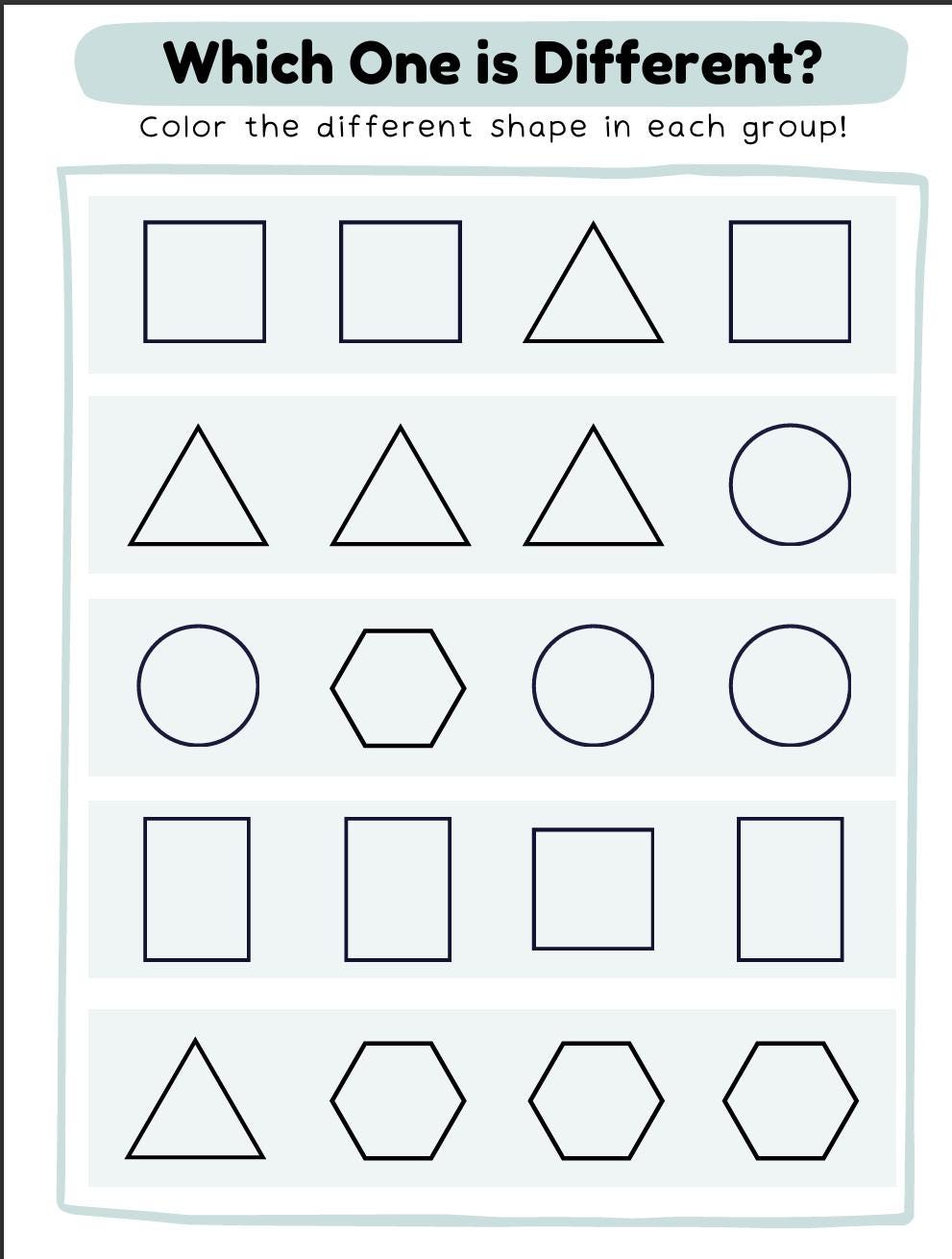 Shapes Worksheets Mega Bundle, Toddler Learning, Preschool Geometry, Kindergarten Math (Digital Download)