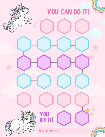 Kids Reward Chart Mega Bundle, Mermaid Unicorn Space Themes (Digital Download)