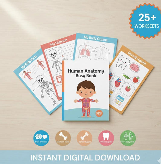 Human Anatomy Busy Book, Kids Science Printable (Digital Download)