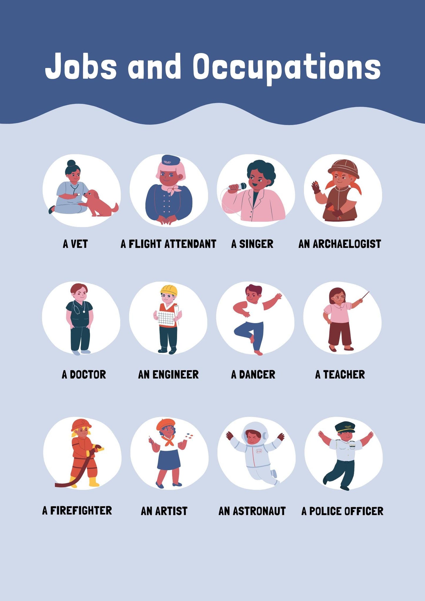 Kids Jobs and Occupations Poster, Community Helpers Wall Art (Digital Download)