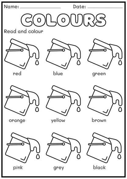 Preschool Colors Learning Binder, Kindergarten Activities, Toddler Busy Book (Digital Download)