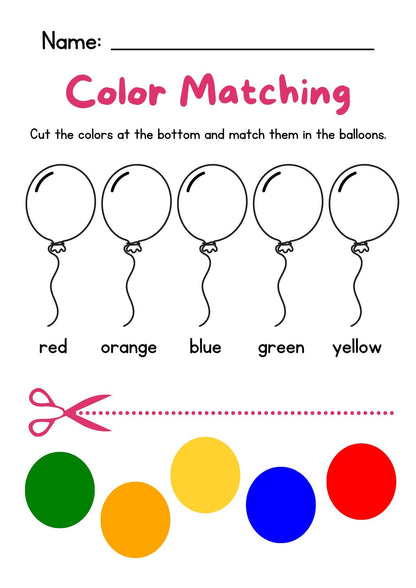 Preschool Colors Learning Binder, Kindergarten Activities, Toddler Busy Book (Digital Download)