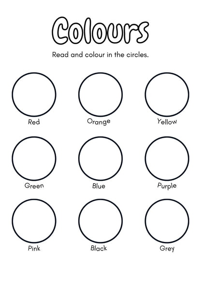 Preschool Colors Learning Binder, Kindergarten Activities, Toddler Busy Book (Digital Download)