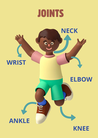 Human Body Joints Poster for Kids, Educational Anatomy Wall Art (Digital Download)