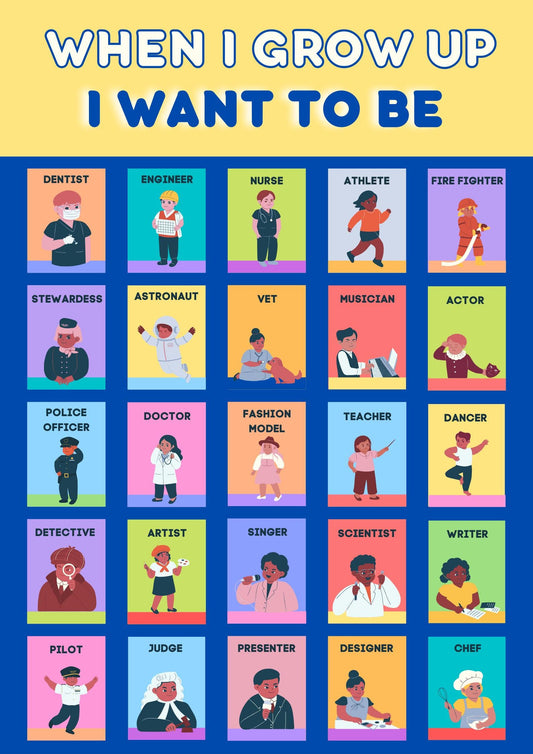Kids Career Poster, Community Helpers Print, Preschool Learning Decor (Digital Download)
