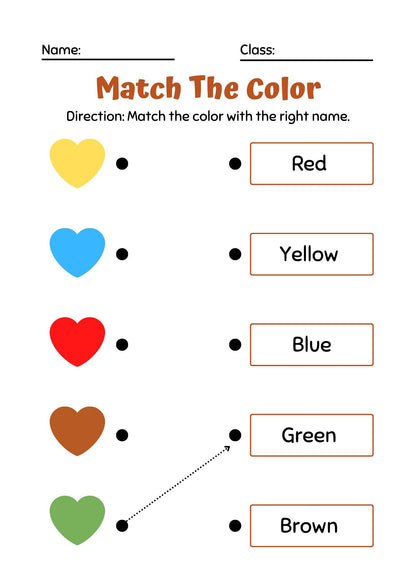 Color Matching Worksheet, Fruit Crayon Activity, Kindergarten PDF (Digital Download)