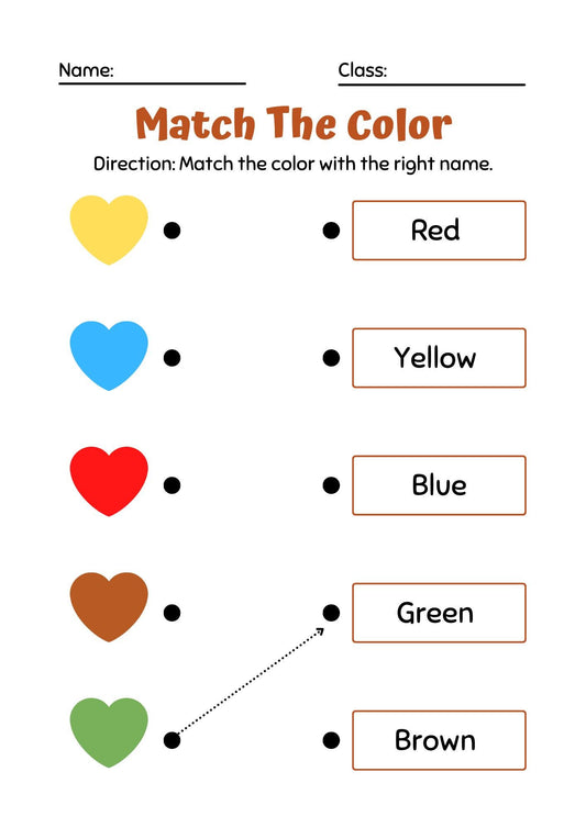 Color Matching Worksheet, Fruit Crayon Activity, Kindergarten PDF (Digital Download)