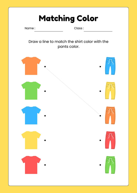 Toddler Color Matching Worksheet, Preschool Activity, Kindergarten Learning (Digital PDF)