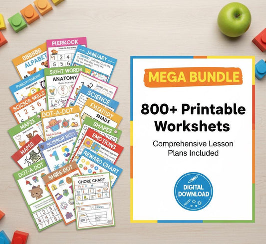 Preschool Curriculum | 800+ Printable Worksheets & Lesson Plans (Digital Download)