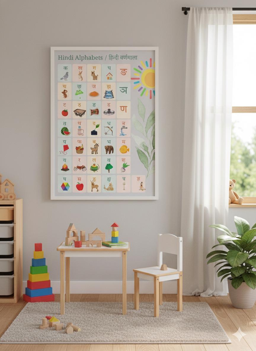 Hindi varnamala chart | alphabet learning poster (digital download)
