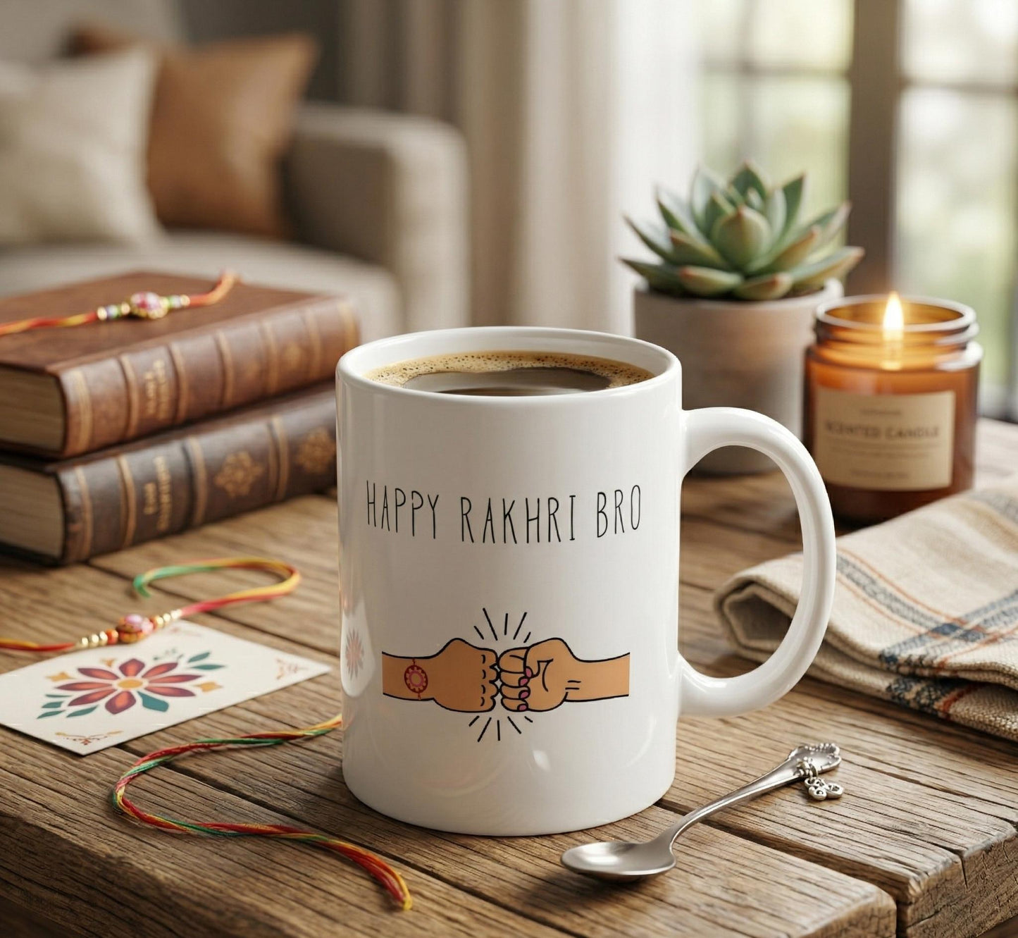 Happy Rakhri Bro Fist Bump Mug | Raksha Bandhan Ceramic Coffee Cup
