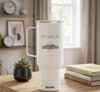 Happy Rakhi Bro Tumbler | Insulated Stainless Steel Cup (40oz)