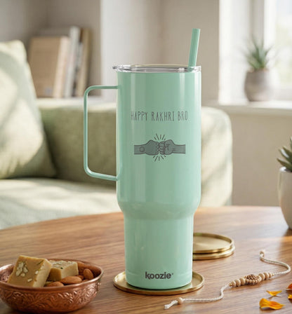 Happy Rakhi Bro Tumbler | Insulated Stainless Steel Cup (40oz)