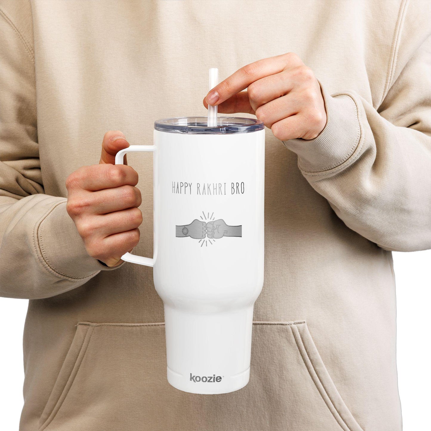 Happy Rakhi Bro Tumbler | Insulated Stainless Steel Cup (40oz)