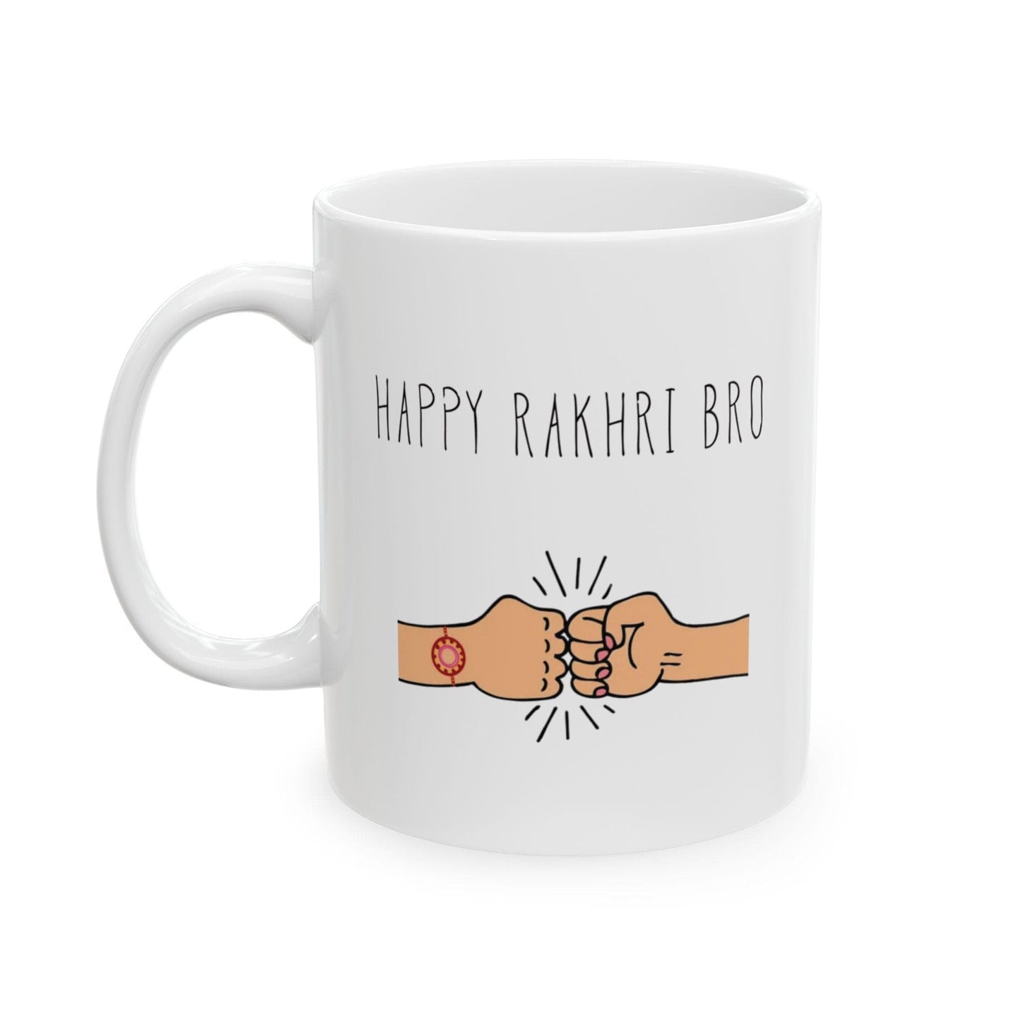 Happy Rakhri Bro Fist Bump Mug | Raksha Bandhan Ceramic Coffee Cup