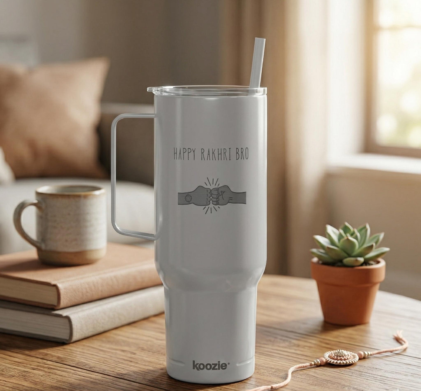 Happy Rakhi Bro Tumbler | Insulated Stainless Steel Cup (40oz)